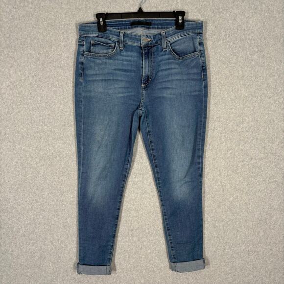 Joes Jeans Womens 31 The Icon Skinny‎ Crop Cuffed Classic Whiskers Stretch Faded - Picture 1 of 11